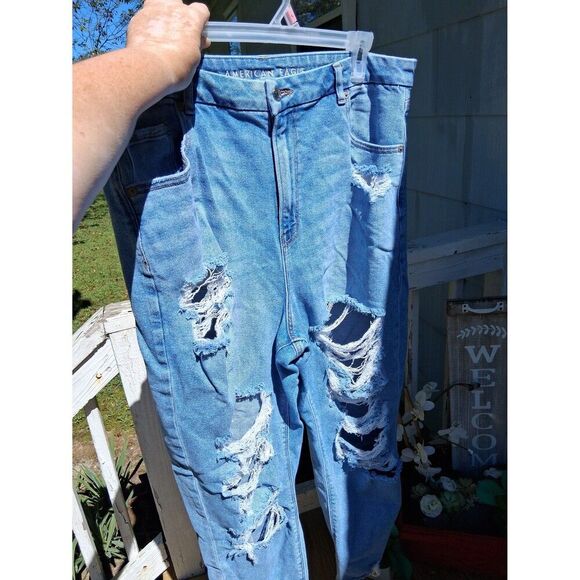 American Eagle Outfitters Jeans Stretch Distressed Size 18 Regular - Picture 3 of 8